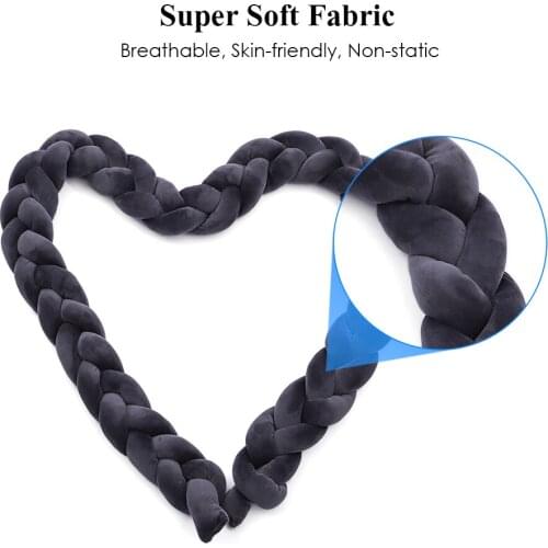 3Meters Baby Crib Bumper Knotted Braided Bumper Handmade Soft Knot Pillow Pad Cushion Nursery Cradle Decor Crib Protector Cotton