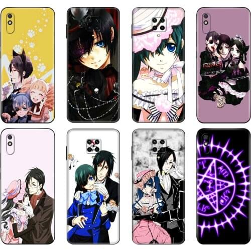 Black tpu Case For Xiaomi Redmi 7A 8A 9 9A 9C Case Redmi Note 8T 8 Pro T Note9 9S 9 Pro Japanese Anime Black Butler Kuroshitsuji