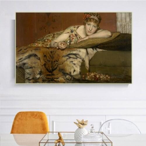 Citon Lawrence Alma-Tadema《Cherries》Canvas Oil Painting Artwork Poster Picture Modern Wall Decor Home Living room Decoration