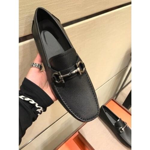 European Grand Prix 2020 New Low-Top Shoes Peas Mens Leather Lazy Casual Shoes Handmade Leather Mens Shoes