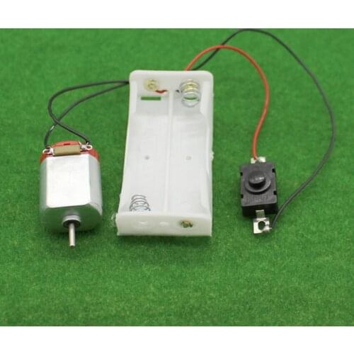 130 Motor Kit, with 2 x AA Battery Storage Case and Switch, 16500 RPM, Mini DIY Electronic Motor Simple Circuit Models Kit