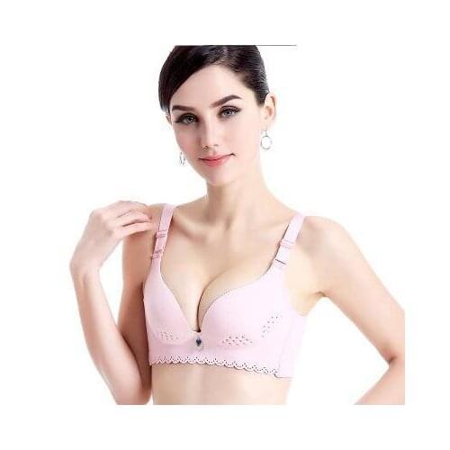 Free Shipping Breathless hollows cup summer super thin underwear feeling seamless no ring girl bra set #7356