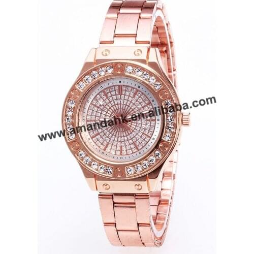Top Wholesale Rhinestone Metal Alloy Watches Hot Sale Women Dress Wrist Watches 919515