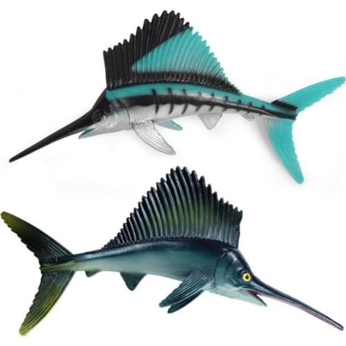 Small Sailfish Animal Figure Collectible Toys Sea Animal Cognition Action Figures Kids Plastic Model Toys