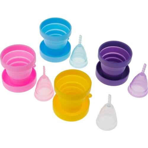3pcs/Set Menstrual Cup Medical Grade Silicone Menstrual Cup Reusable Lady Cup Sterilizing Women Menstrual Period Cup