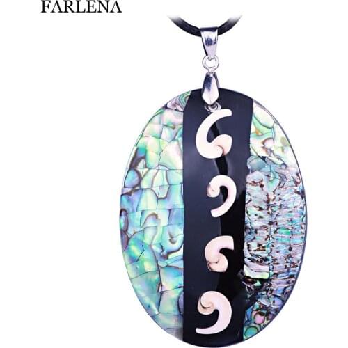 Fashion Jewelry Hand-Jigsaw rhombus abalone shell oval shape pendant women choker necklace