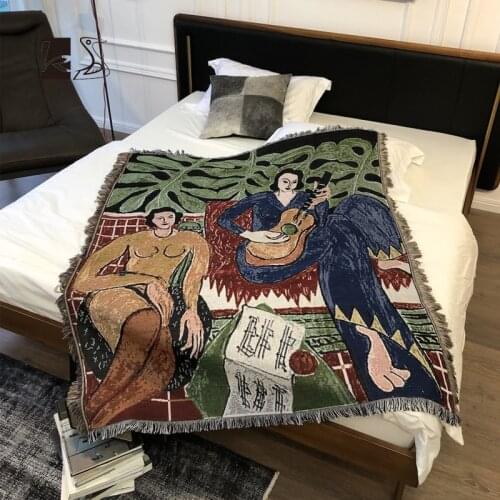 Fashion Home Decoration Sofa Blanket Knitted Tapestry Blanket Throw Multifunction Chair Lounge Nap Blanket For Home and Office