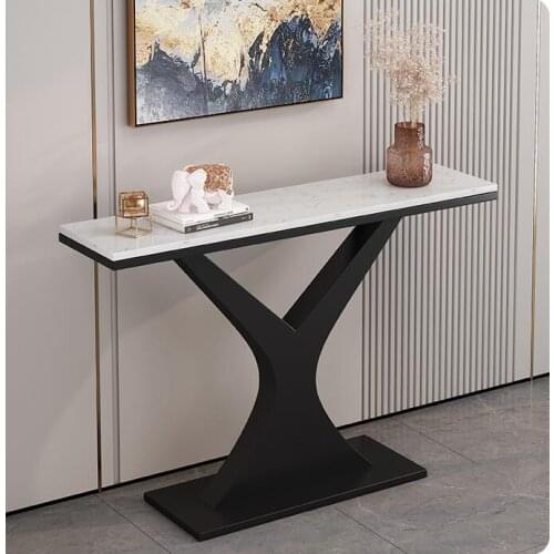 Marble Xuanguan table modern simple Xuanguan platform half round narrow table end view platform light luxury wind into the door