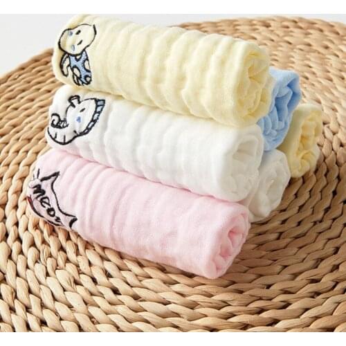 97BE 5 Pcs/Set Baby Muslin Washcloths Natural Soft Cotton Face Towel Infants Feeding Bibs Saliva Towel Newborn Shower Gifts