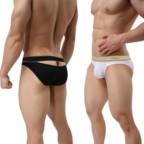 Hollow Out Back Underwear Man Sexy New Men Briefs Gay Cotton Mens Panties Breathable Mens Underpants Low Waist Fashion OR6106