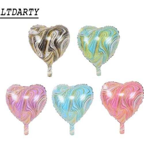 5pcs18 inch agate balloon wedding party heart-shaped air balloon birthday baby shower decoration kids party supplies