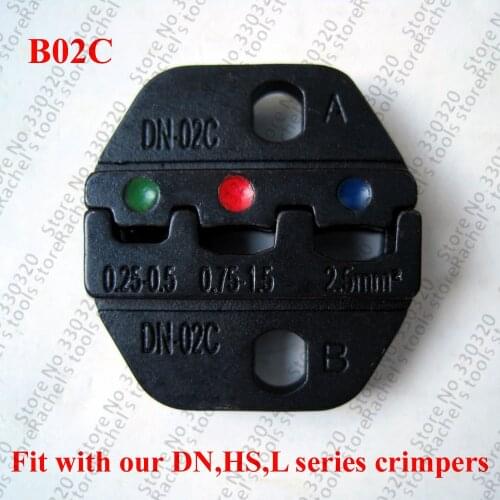 B02C crimping dies for pre-insulated terminal and connector