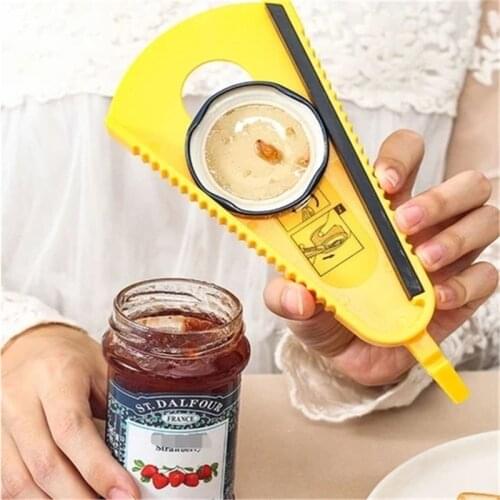 1PCS Jar Opener, 5 in 1 Multi Function Can Opener Bottle Opener Kit with Silicone Handle Easy to Use for Children, Elderly