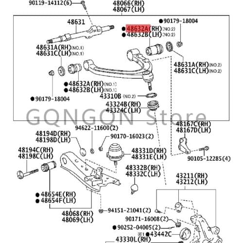 CAR front upper suspension rubber sleeve 1988- 2004 Toy ot aHIL UX HIL UX/4RUN NER (4WD) 4-RUN NER TRU CK (JPP)
