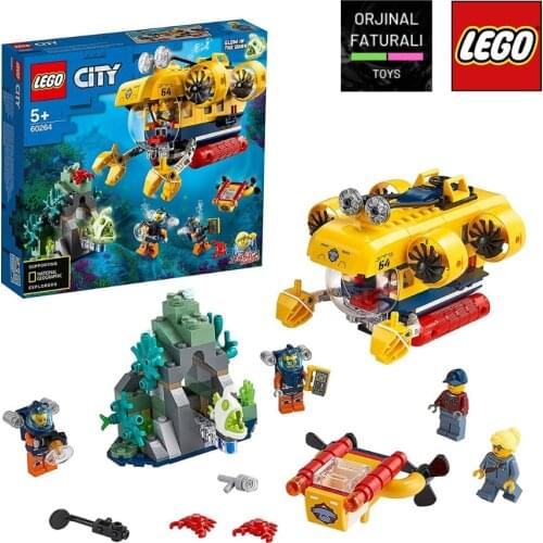 LEGO City Ocean Exploration Submarine, Coral Reef Setting, Underwater Drone, Glow The Dark Anglerfish Figure (286 Pieces) 60264