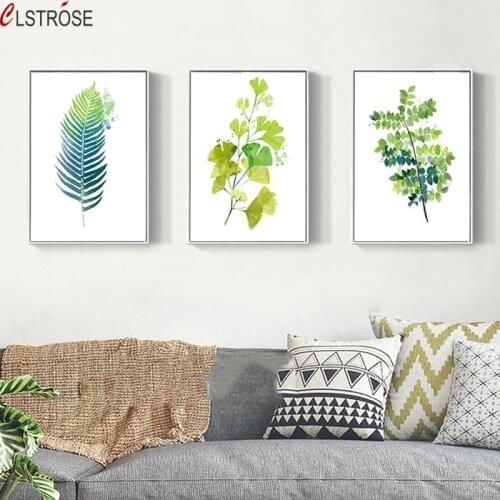 CLSTROSE A4 Prints Office Or Living Room Decor Minimalist Posters Green Botanical Leaves Nordic Pictures Modern Canvas Paintings