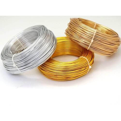 500g/roll Gold Sliver KC Gold 1mm/1.5mm/2mm/2.5mm/3mm/4mm Anadized Round Aluminum Wire Jewellery Wire Soft DIY Crafts Supplies
