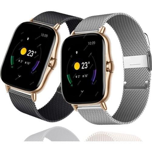 20mm Replacement Watch Band Steel Metal strap for Huami Xiaomi Amazfit GTS 2 Bip S GTR Smart watch Straps with pins Accessories