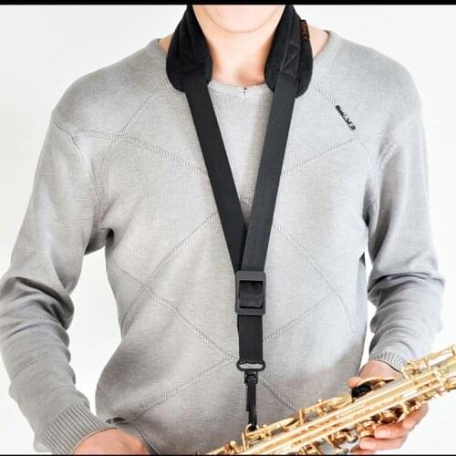 Sachs straps with neck strap wider hung with one shoulder neck band B E general black tenor reduction