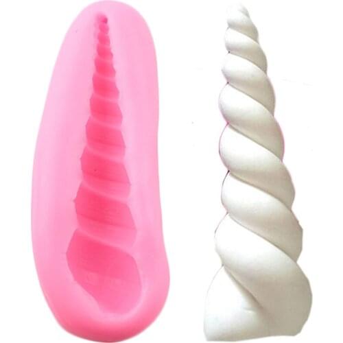 Unicorn Horn Silicone Molds Baby Birthday Cupcake Topper Fondant Cake Decorating Tools Candy Clay Chocolate Gumpaste Moulds