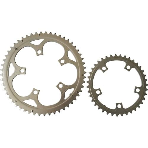 TRUYOU 110 BCD 53T 39T Double Speeds Sprocket Silvery Road Bicycle Chain Wheel Chainwheel Folding Bike Chainring Alloy 3/32"