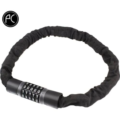 PCycling Bicycle Lock Road Bike MTB Chain Lock Anti-theft Five-digit Password Alloy Steel 120cm Lock Cycling Bold Lock