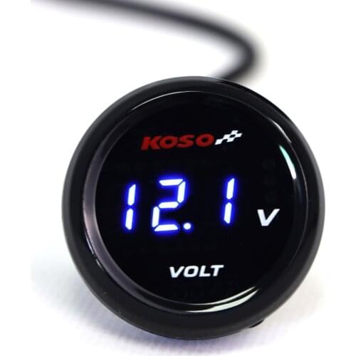 Motorcycle KOSO Voltmeter Gauge For XMAX250 300 NMAX CB500X Cb650F YBR125 New Round Mini Motor Scooter Voltage Meter Instruments