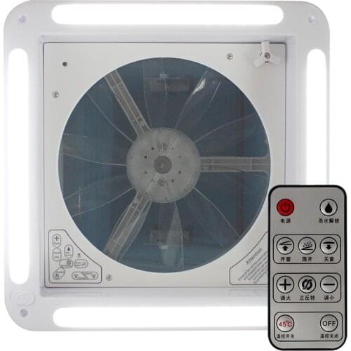 RV Roof Ceiling Trailer Parts 14' CE Certificated 420mm Anti-UV ABS 12V Remote Controller with LED Light RV Vent Fan 0100570
