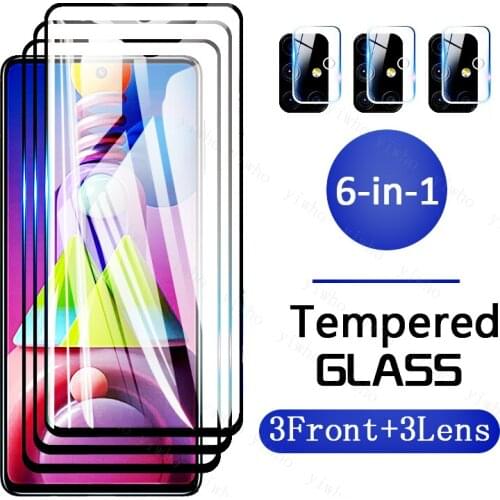 Protective Glass on For Samsung m51 Screen Protectors Tempered Glass on For Galaxy SM-M515F/DSN 6.7" Camera Lens HD Clear Film