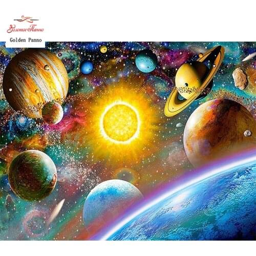 GOLDEN PANNO Diamond Painting Full Square 5D Diy Daimond Embroidery Diamant Mosaic Sale Displasy Broderie Diamant Solar galaxies