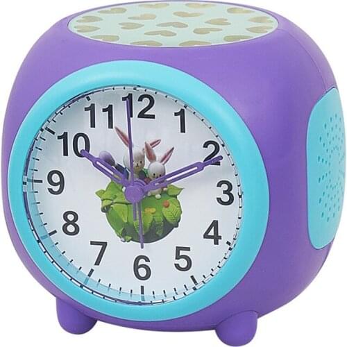 1pc Childrens Romantic Starry Sky Projection Pointer Mute Alarm Clock Colorful Music Natural Sound Clock Home Decorative Clock