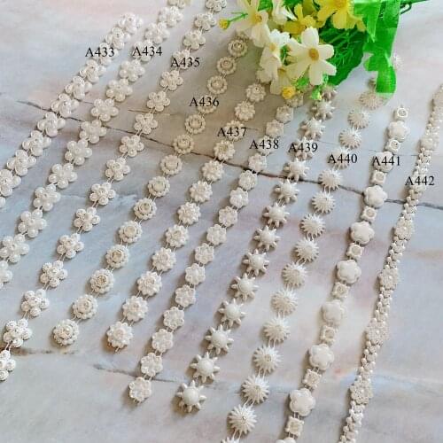 1 yard Rhinestone Chain Pearl Crystal Chain Sew On Trims Wedding Dress Costume Applique