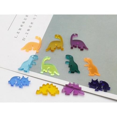 10 pieces of acrylic animal dinosaur pendant earrings cute mobile phone bag pendant for girls Diy handmade jewelry accessories m