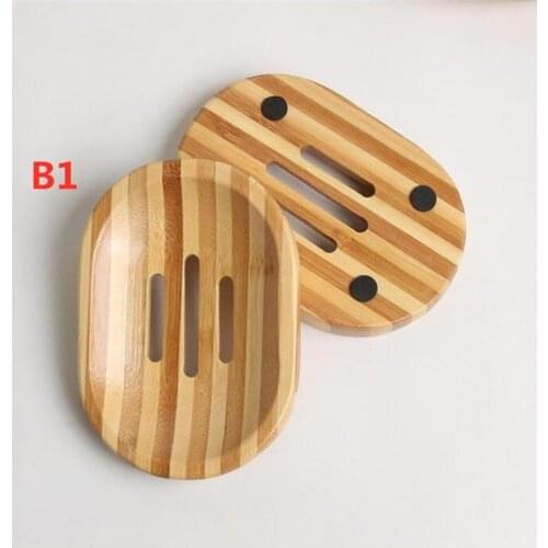 100pcs Natural Bamboo Wooden Soap Dish Wooden Soap Tray Holder Storage Soap Rack Plate Box Container for Bath Shower Bathroom