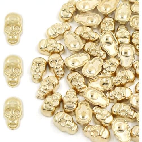 100Pcs Plastic Skull Spikes Gold Rivets Punk Rock Studs And Spikes For Clothes CCB Sew Leather Riveting DIY Shoes/Hats