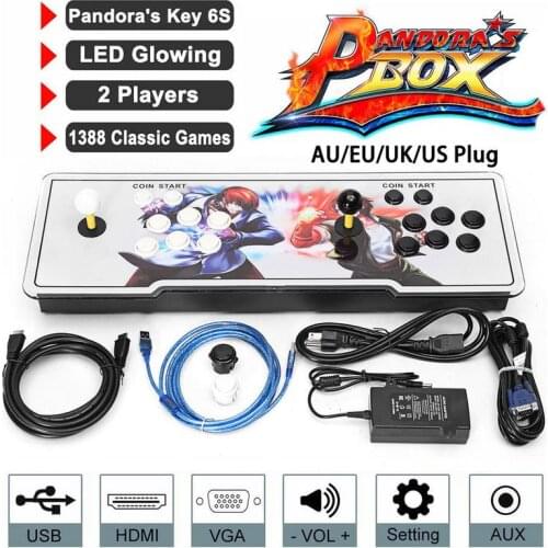 1388 Retro Pandora Box 6S Arcade Game Console Double Stick Cabinet TV Fighter