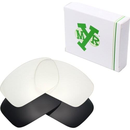 2 Pairs Mryok Replacement Lenses for Oakley Scalpel Sunglasses Stealth Black & HD Clear
