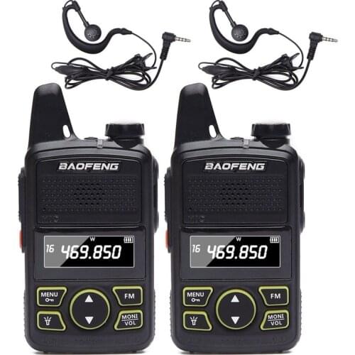 2pcs BAOFENG BF-T1 MINI Two Way Radio UHF 400-470mhz 20CH BFT1 Portable Walkie Talkie easy to carry BF T1 With 2 Headset