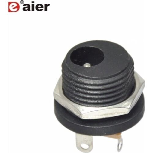 20PCS 2.1mm Plastic Female DC Jack Audio Jack Black Socket Connector 3 Pins DC-021 5.5x2.1mm