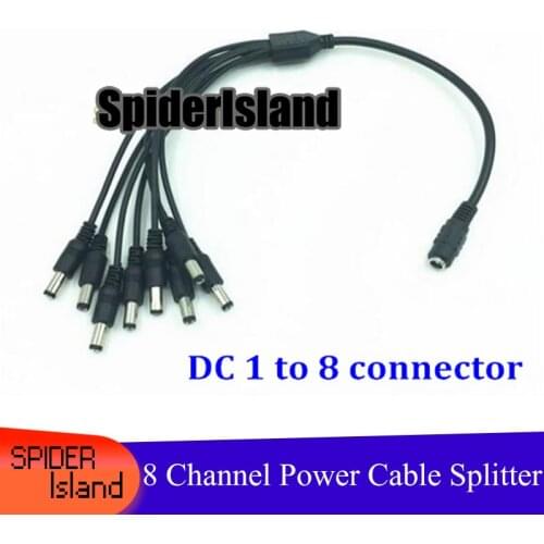 20pcs High quality 1 to 8 DC Power Splitter Adapter Cable CCTV Camera Cable for Security System 42CM