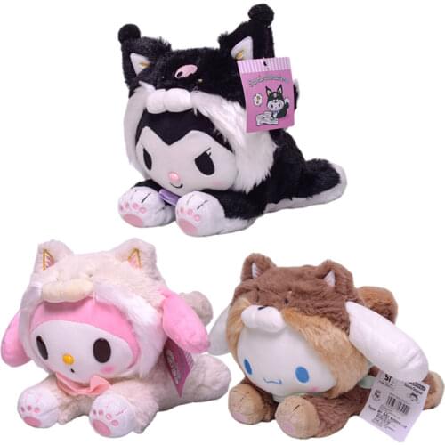 23cm Cartoon Stuffed Animals Kuromi My Melody Cinnamoroll Plush Toy Anime Kawaii Cute Soft Plushie Appease Girls Doll Toys Gifts