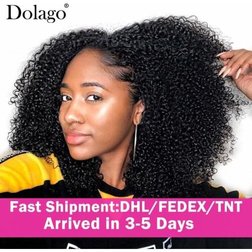 3B 3C Kinky Curly Clip In Human Hair Extensions Full Head Sets 100% Human Natural Black Hair Clip Ins 4A Dolago Brazilian Afro