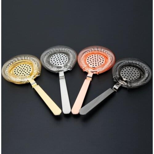 4 Colors Metal Ice Filter 304 Stainless Steel Bartending Tools European Hawthorne Filter Ice Separator Bar Cold Drink Shop Tools