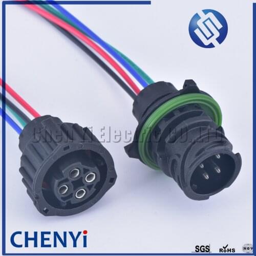 4 Pin 2.5mm Tyco round HOWO A7 odometer speed sensor plug Auto waterproof connector 1-967402-1 1-967325-1 with 15cm 18AWG cable