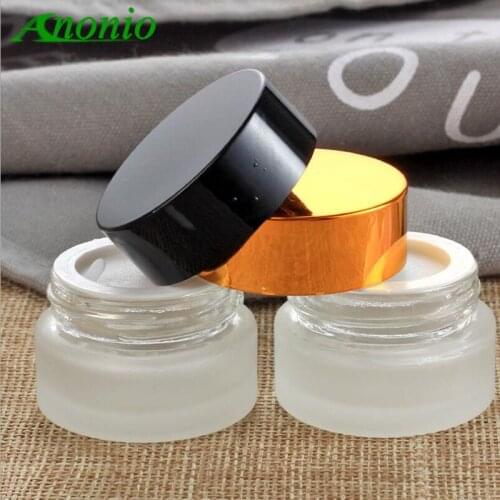 5PCS Frosted Refillable Bottles Glass Empty Makeup Jar Pot Travel Face Cream/Lotion/Cosmetic White Container Free Shipping S076C