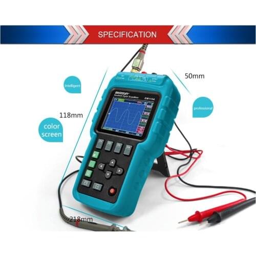 Acheheng Handheld Oscillograph 3 in 1 Multifunction Oscilloscope 50MHZ Color Screen Scopemeter Single Channel Hot Sale EM115A