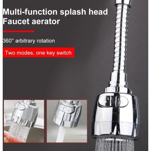 360 Degree Swivel Kitchen Faucet Aerator Bubbler Adjustable Dual Mode Sprayer Filter Diffuser Water Saving Nozzle Fauc Connector