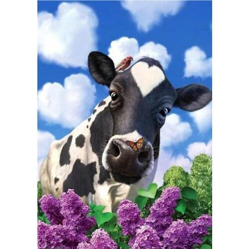Cow pattern 5D DIY full diamond cross stitch diamond mosaic home decoration
