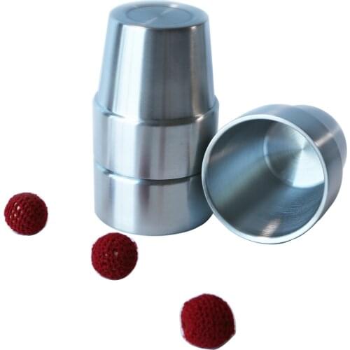 1 Set Stainless Steel Cups and Balls Magic Close Up Magic Tricks Professional Magician Trick Magic Prop Gimmick High Quality