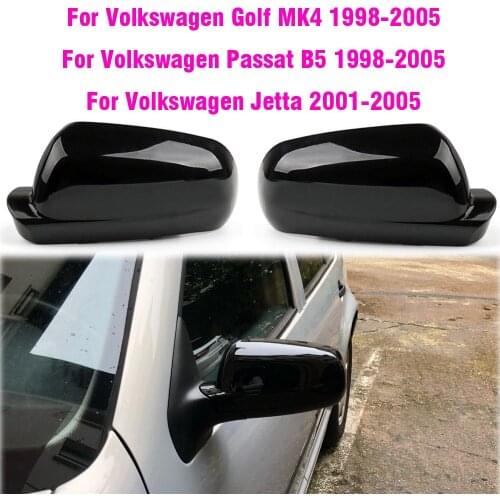 Rearview Mirror Covers For Vw Golf Mk4 Passat B5 1998-2005 Jetta 2001 2002 2003 2004 ABS Carbon Fiber Gloss Black